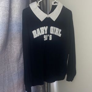 Shein baby girl cute collard top